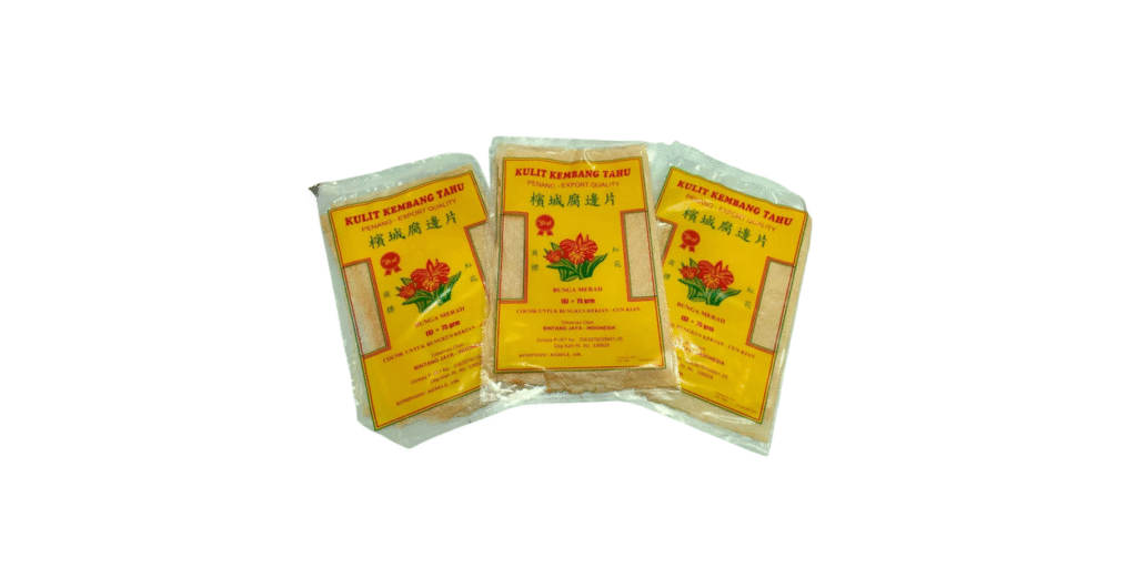 kulit tahu bunga merah