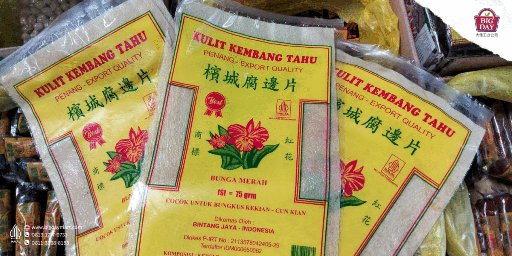 kulit tahu bunga merah